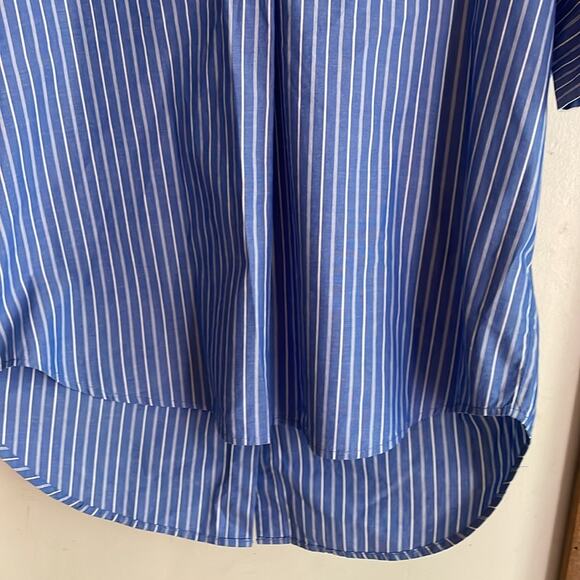 MADEWELL Courier Stripe Button Back Shirt In Midnight Sea - Picture 5 of 13